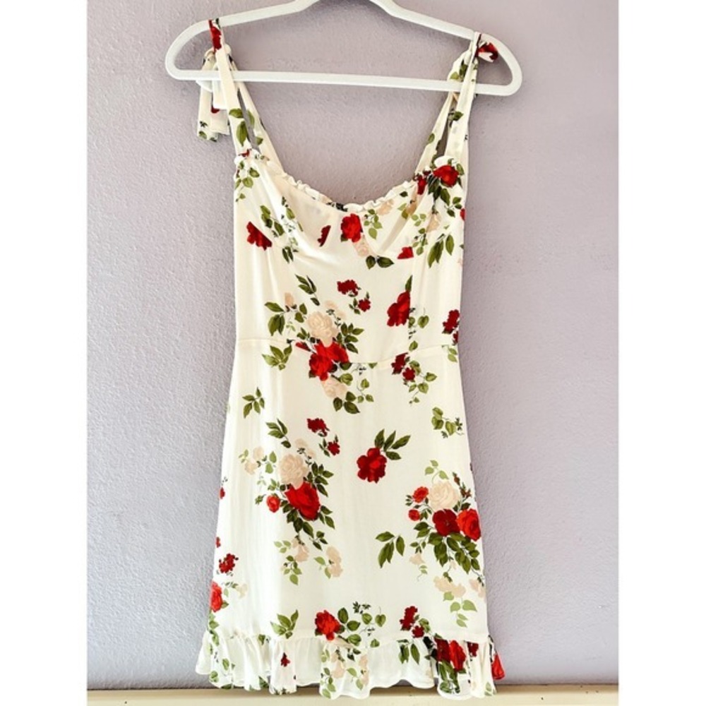 NWT Reformation Christine Mini Dress In The Maureen Flower Print Romantic Rose 2 - Picture 2 of 5